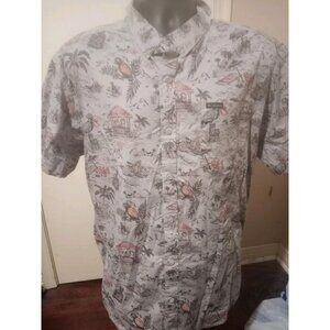 Columbia Mens Shirt XL Gray Tropical Button Up Short Sleeve Outdoor Hiking